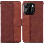 For Tecno Spark Go 2023 / Pop 7 Pro Geometric Embossed Leather Phone Case(Brown)
