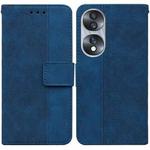 For Honor 70 Geometric Embossed Leather Phone Case(Blue)