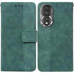 For Honor 80 Geometric Embossed Leather Phone Case(Green)
