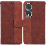 For Honor 80 Pro Geometric Embossed Leather Phone Case(Brown)