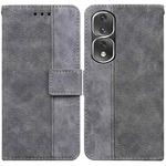 For Honor 80 Pro Geometric Embossed Leather Phone Case(Grey)