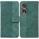 For Honor 80 Pro Geometric Embossed Leather Phone Case(Green)