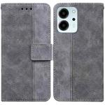 For Honor 80 SE Geometric Embossed Leather Phone Case(Grey)