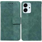 For Honor 80 SE Geometric Embossed Leather Phone Case(Green)