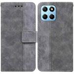 For Honor X8 5G Geometric Embossed Leather Phone Case(Grey)