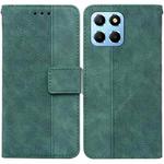 For Honor X8 5G Geometric Embossed Leather Phone Case(Green)