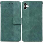 For Samsung Galaxy A04e / F04 / M04 Geometric Embossed Leather Phone Case(Green)