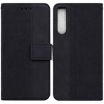 For Sony Xperia 10 IV 2023 Geometric Embossed Leather Phone Case(Black)