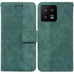 For Xiaomi 13 5G Geometric Embossed Leather Phone Case(Green)