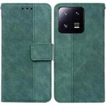 For Xiaomi 13 Pro Geometric Embossed Leather Phone Case(Green)