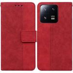 For Xiaomi 13 Pro Geometric Embossed Leather Phone Case(Red)