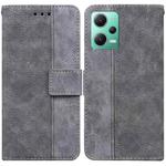 For Xiaomi Redmi Note 12 5G Geometric Embossed Leather Phone Case(Grey)