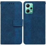 For Xiaomi Redmi Note 12 5G Geometric Embossed Leather Phone Case(Blue)