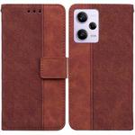 For Xiaomi Redmi Note 12 Pro 5G Geometric Embossed Leather Phone Case(Brown)