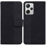 For Xiaomi Redmi Note 12 Pro+ Geometric Embossed Leather Phone Case(Black)