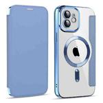 For iPhone 12 MagSafe Magnetic RFID Anti-theft Leather Phone Case(Sierra Blue)