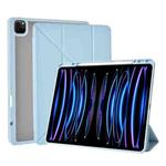 For iPad 10.2 / 10.5 WiWU PU + TPU Smart Tablet Case with Pen Slot(Light Blue)