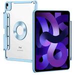 For iPad 10.2 2021 / 2020 / 2019 Pen Slot Magnetic Detachable Tablet Leather Case(Blue)