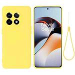 For OnePlus Ace 2 / 11R Pure Color Liquid Silicone Shockproof Full Coverage Phone Case(Yellow)