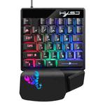 HXSJ V400 35 Keys One-Hand RGB Backlit Wired Gaming Keyboard