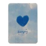 Magnetic Detachable Painted Tablet Leather Case For iPad 10.2 2021 / 2020 / 2019(Blue Heart)