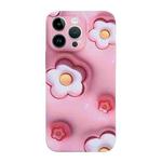 For iPhone 14 Plus Stereo Vision Pattern PC Phone Case(Pink Blossom)