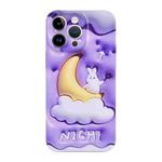 For iPhone 14 Plus Stereo Vision Pattern PC Phone Case(Moon Rabbit)