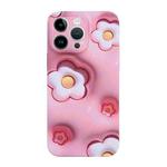 For iPhone 14 Pro Stereo Vision Pattern PC Phone Case(Pink Blossom)