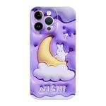 For iPhone 12 Stereo Vision Pattern PC Phone Case(Moon Rabbit)