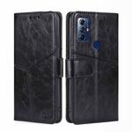 For Motorola Moto G Play 2023 Geometric Stitching Horizontal Flip Leather Phone Case(Black)