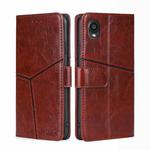 For Kyocera Digno BX2-Digno SX2-A101KC Geometric Stitching Horizontal Flip Leather Phone Case(Dark Brown)