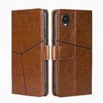 For Kyocera Digno BX2-Digno SX2-A101KC Geometric Stitching Horizontal Flip Leather Phone Case(Light Brown)