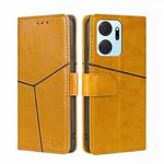 For Honor X7A Geometric Stitching Horizontal Flip Leather Phone Case(Yellow)