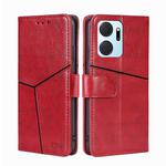 For Honor X7A Geometric Stitching Horizontal Flip Leather Phone Case(Red)