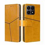 For Honor X8A Geometric Stitching Horizontal Flip Leather Phone Case(Yellow)