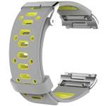 For Fitbit Ionic Two-tone Silicone  Watch Band with Buckle & Connector(Grey + Yellow)