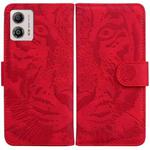 For Motorola Moto G13 / G23 / G53 Tiger Embossing Pattern Leather Phone Case(Red)