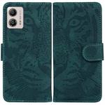 For Motorola Moto G13 / G23 / G53 Tiger Embossing Pattern Leather Phone Case(Green)