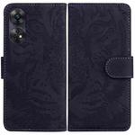 For OPPO Reno8 T 4G Tiger Embossing Pattern Leather Phone Case(Black)