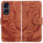 For OPPO Reno8 T 5G / A1 Pro 5G Tiger Embossing Pattern Leather Phone Case(Brown)