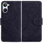 For Realme 10 4G Tiger Embossing Pattern Leather Phone Case(Black)