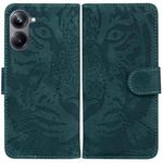 For Realme 10 Pro 5G Tiger Embossing Pattern Leather Phone Case(Green)