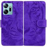 For Infinix Zero 20 Tiger Embossing Pattern Leather Phone Case(Purple)