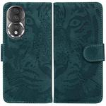 For Honor 80 Tiger Embossing Pattern Leather Phone Case(Green)