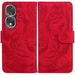 For Honor 80 Pro Tiger Embossing Pattern Leather Phone Case(Red)