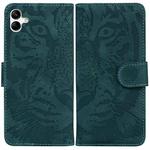 For Samsung Galaxy A04e / F04 / M04 Tiger Embossing Pattern Leather Phone Case(Green)