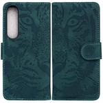 For Sony Xperia 1 IV 2023 Tiger Embossing Pattern Leather Phone Case(Green)