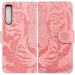 For Sony Xperia 10 IV 2023 Tiger Embossing Pattern Leather Phone Case(Pink)