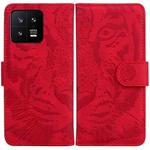 For Xiaomi 13 5G Tiger Embossing Pattern Leather Phone Case(Red)