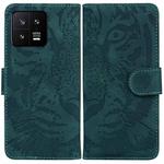 For Xiaomi 13 5G Tiger Embossing Pattern Leather Phone Case(Green)